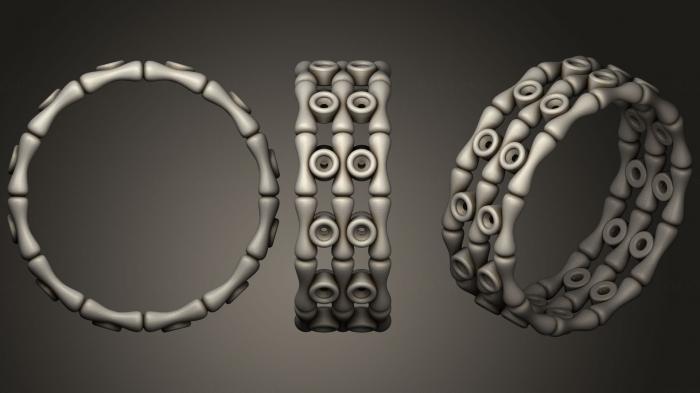 نموذج ثلاثي الأبعاد لآلة CNC خواتم مجوهرات خاتم من الخيزران